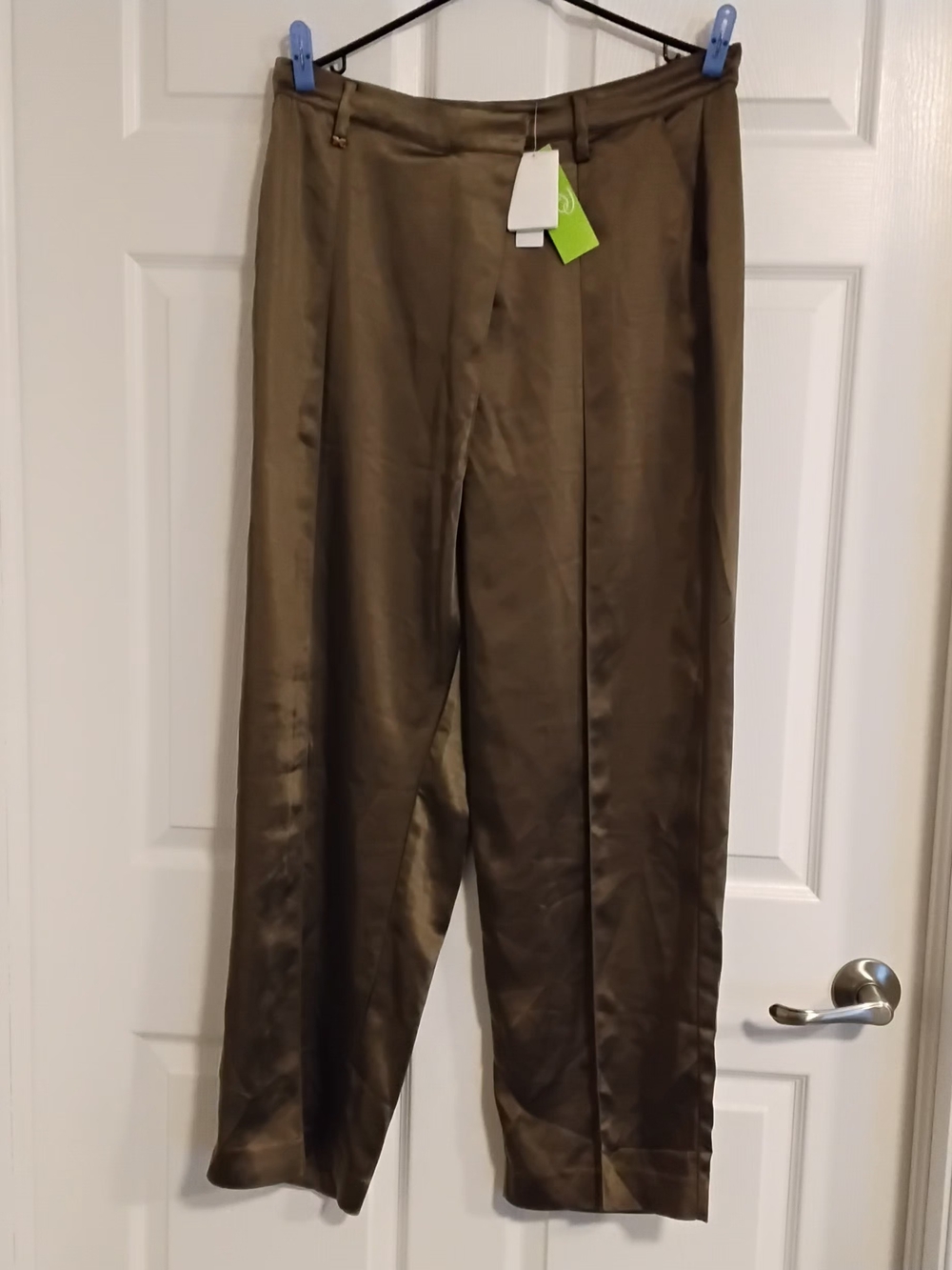 NWT SAM EDELMAN Womans DEVYN High Rise, Slight Taper Wide Leg Trousers Size 12